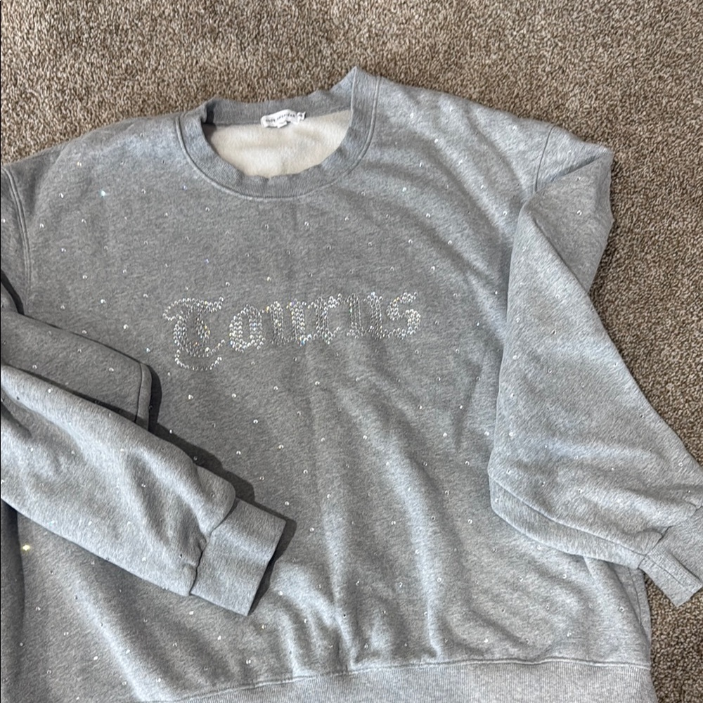 Good American cotton crew neck fleece rimstone top size 5